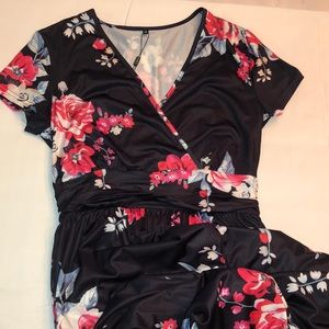 Medium bohemian maxi black and floral new with tags